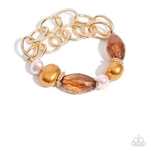 Pearly Passenger Brown Bracelet Beaded Fashion Jewelry Paparazzi